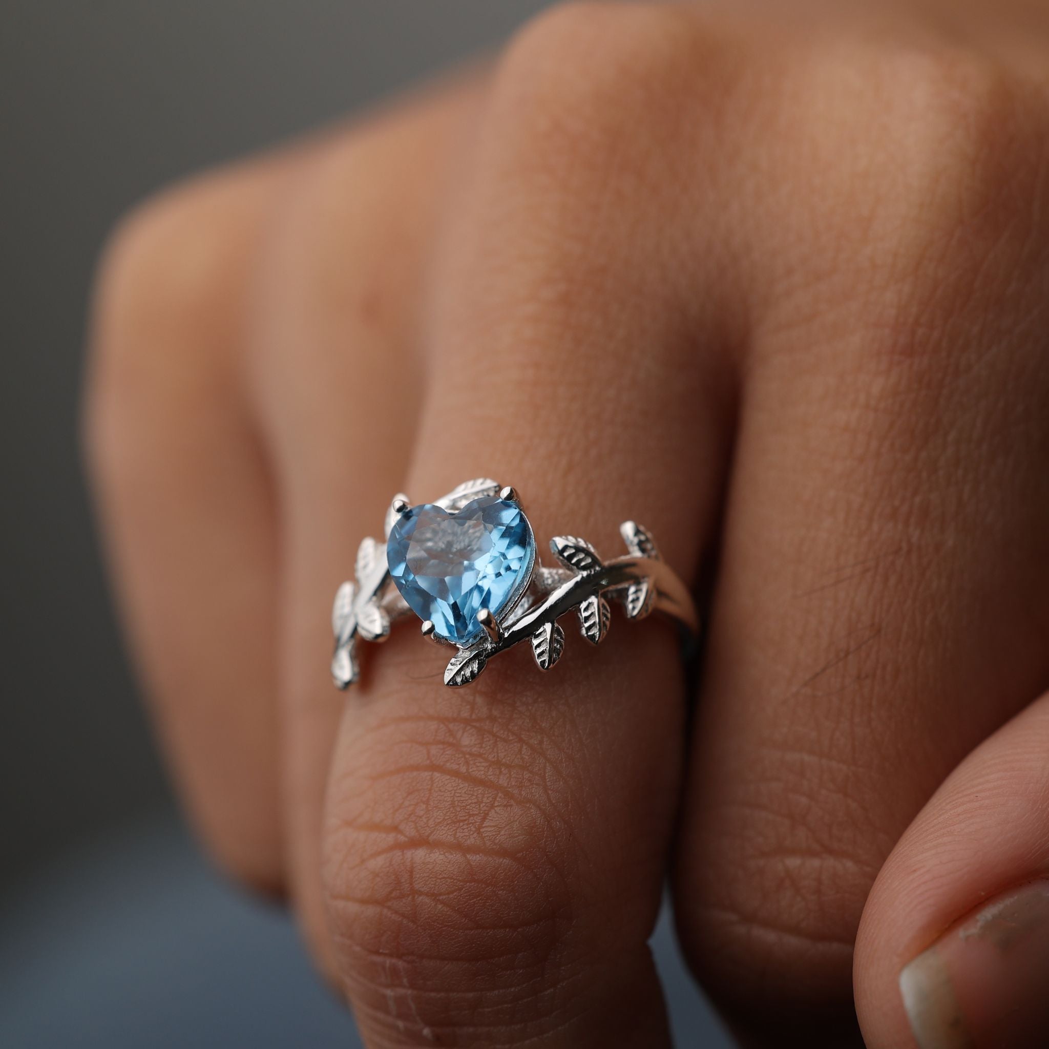 Blue Topaz Vine Ring