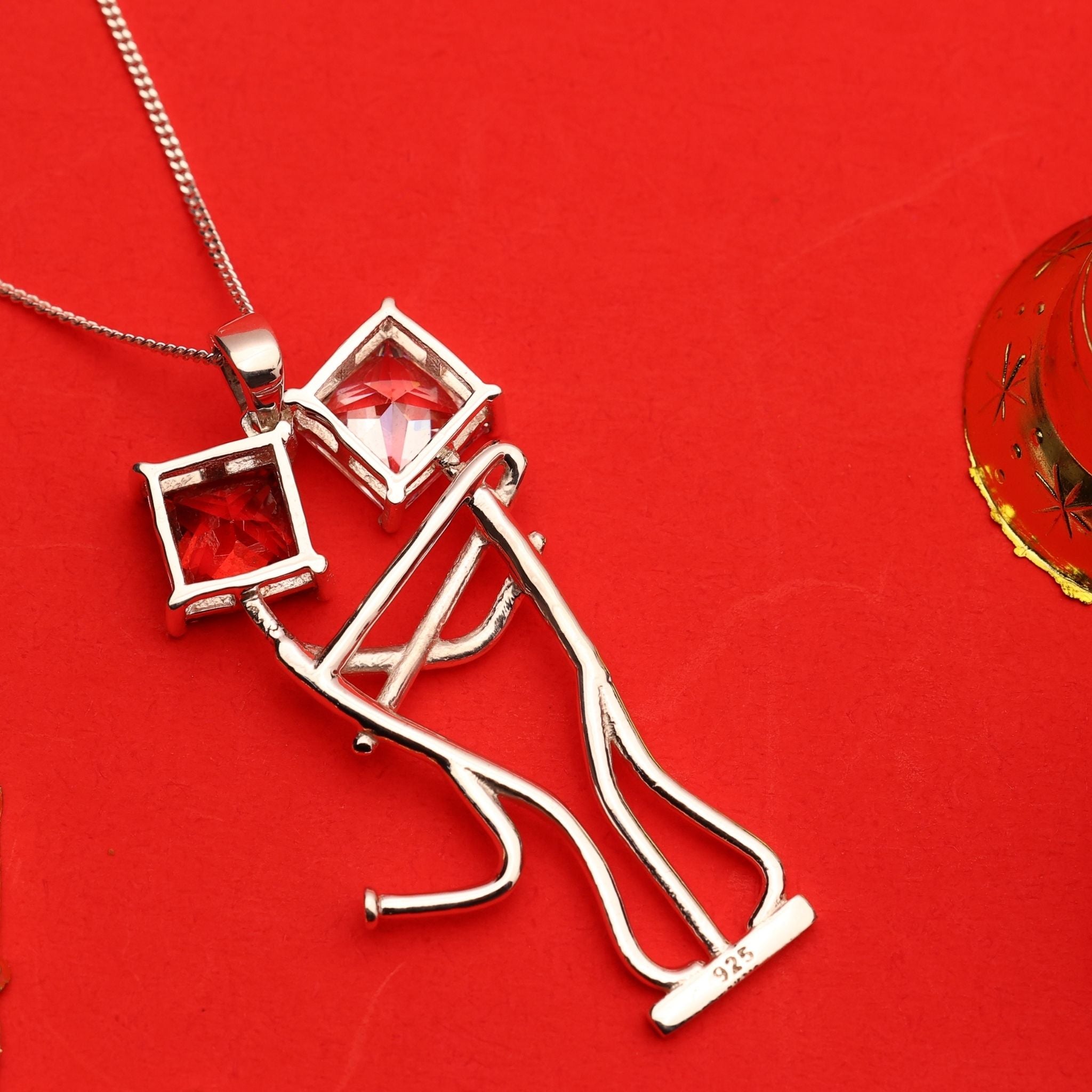 CZ Couple Sterling Silver Pendant