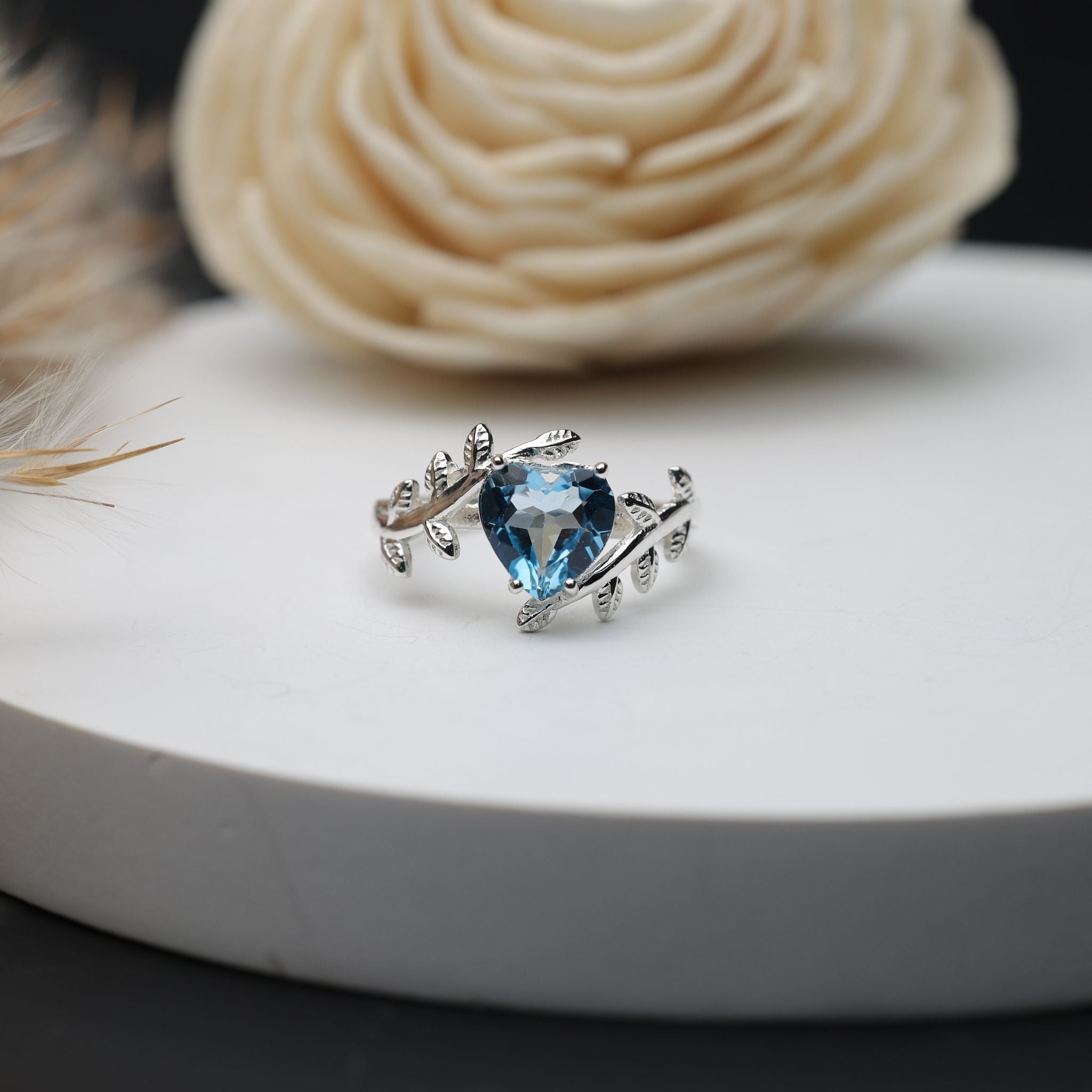 Blue Topaz Vine Ring