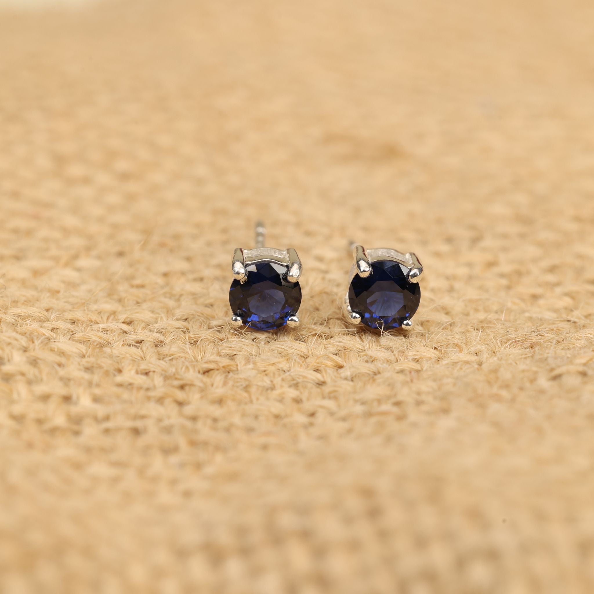 Birthstone CZ Silver Studs