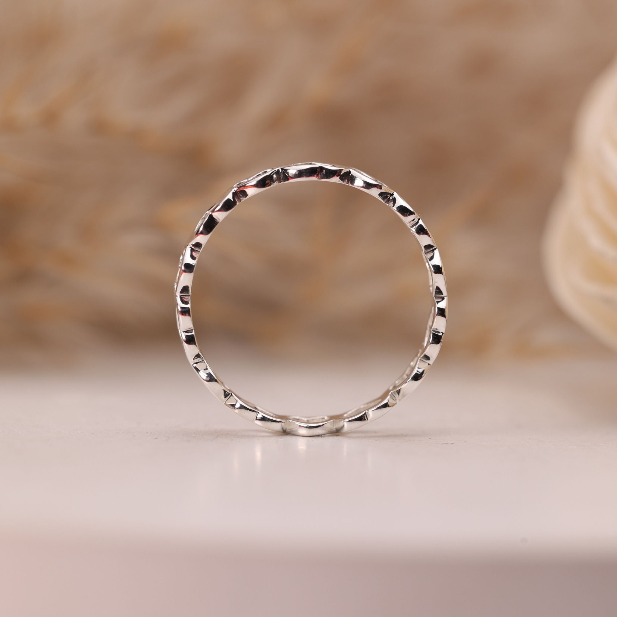 Open Heart Band Sterling Silver Ring