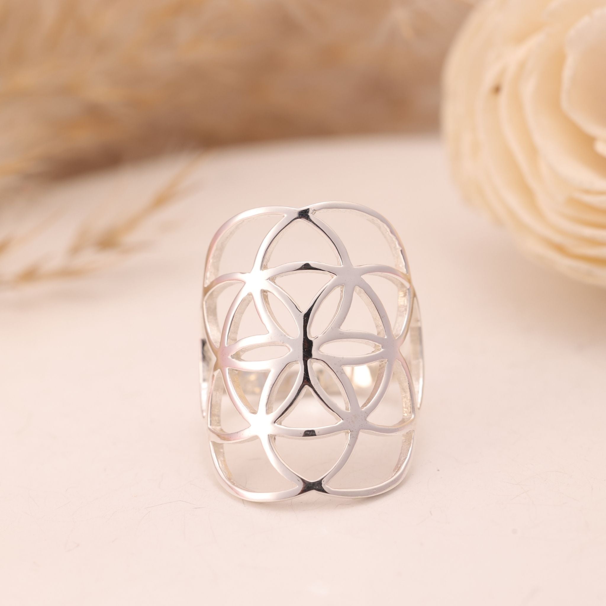 Flower of Life Silver Ring