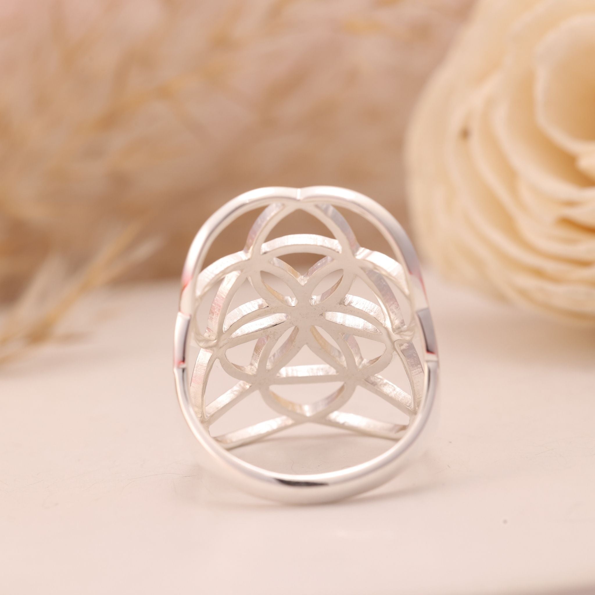 Flower of Life Silver Ring