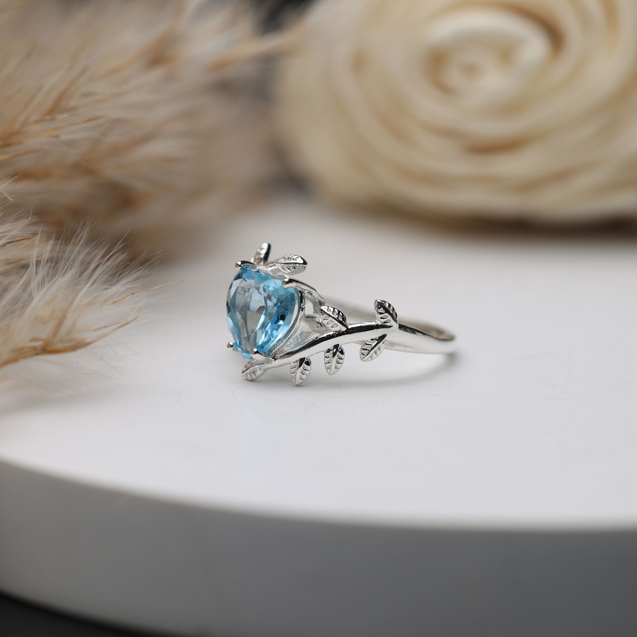 Blue Topaz Vine Ring