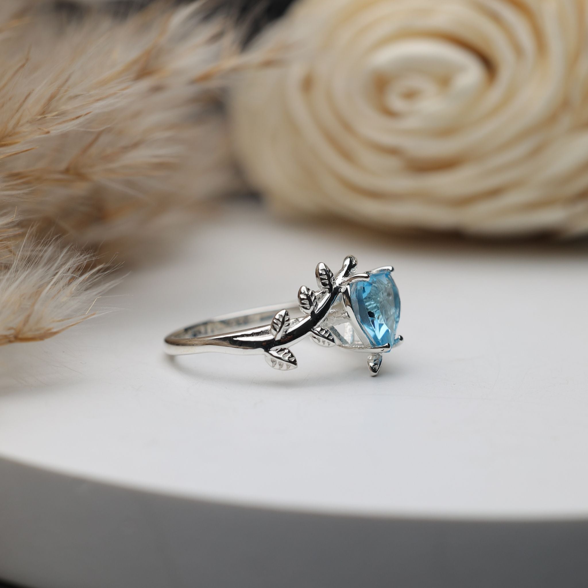 Blue Topaz Vine Ring