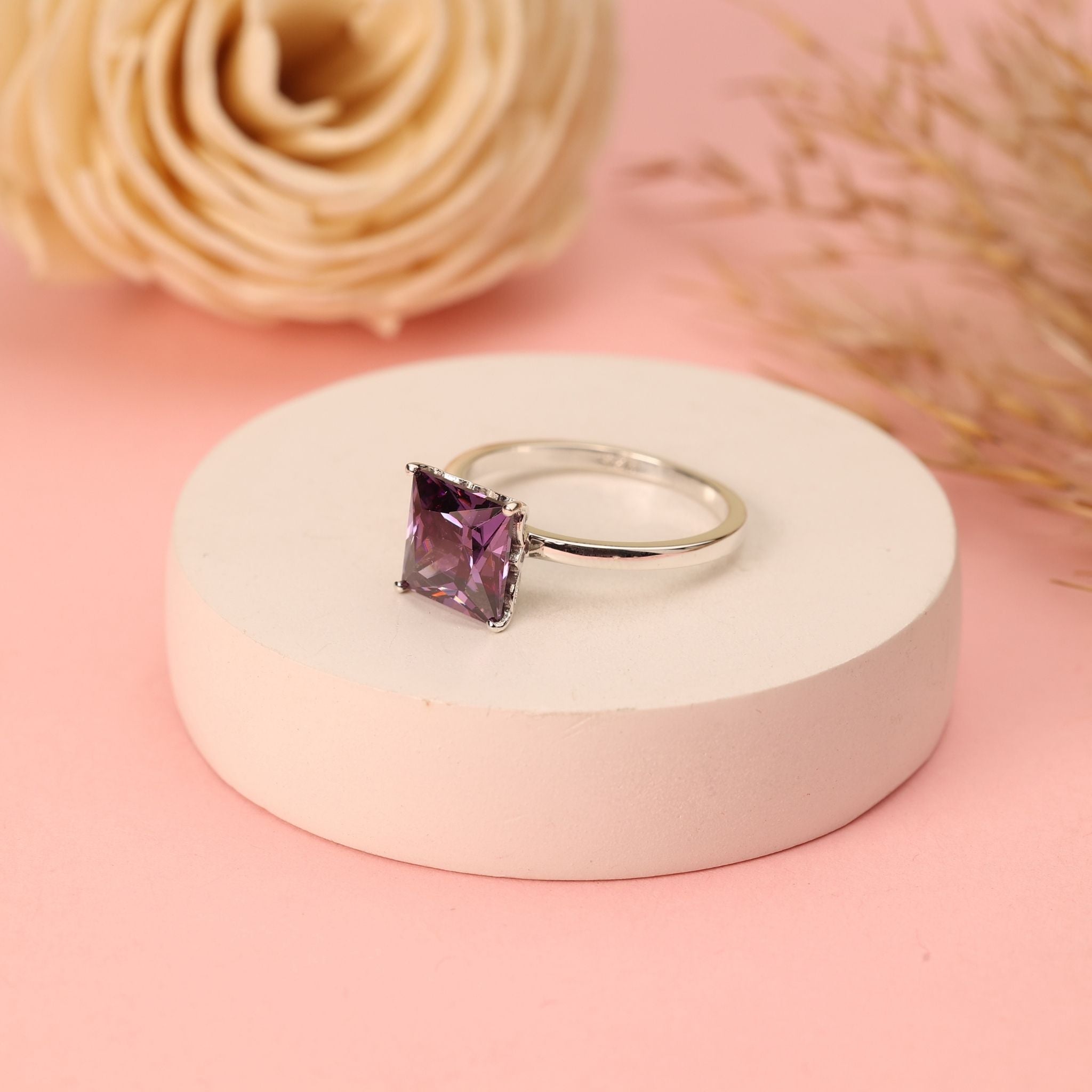 Personalized Birthstone CZ Ring