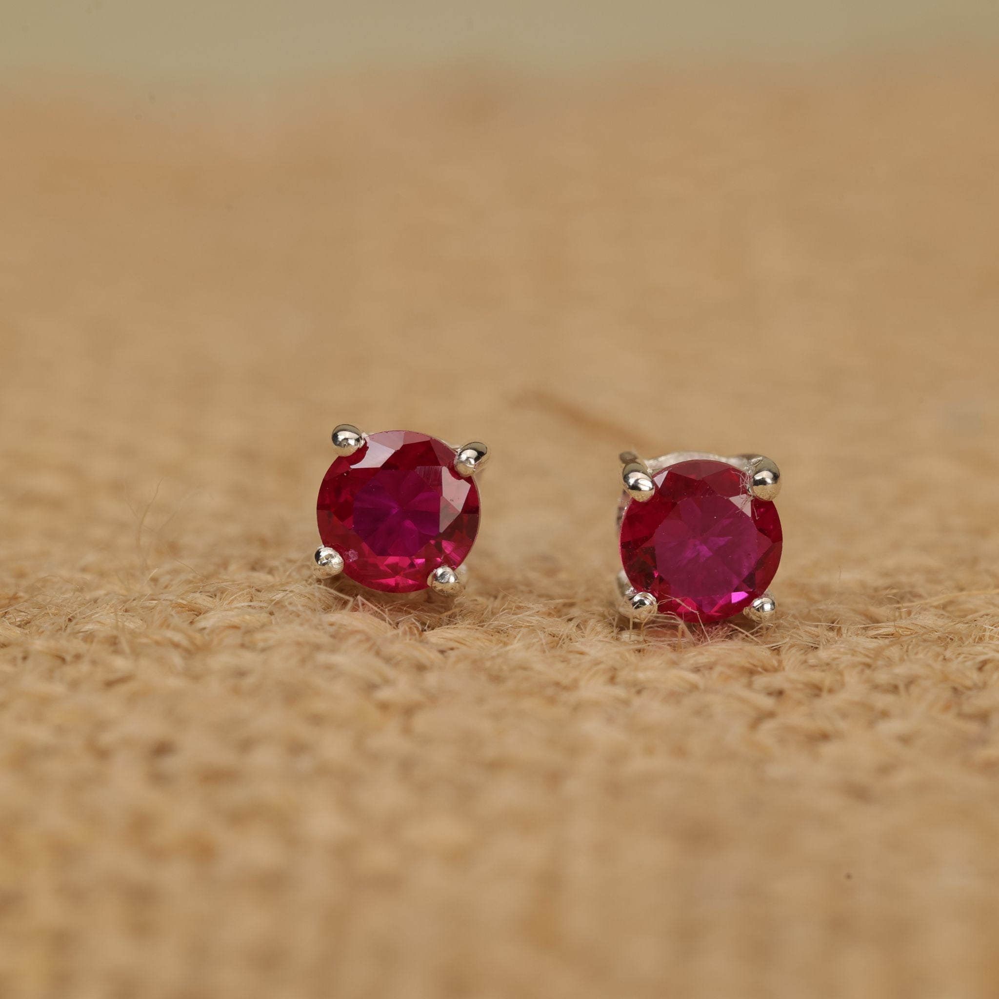 Birthstone CZ Silver Studs