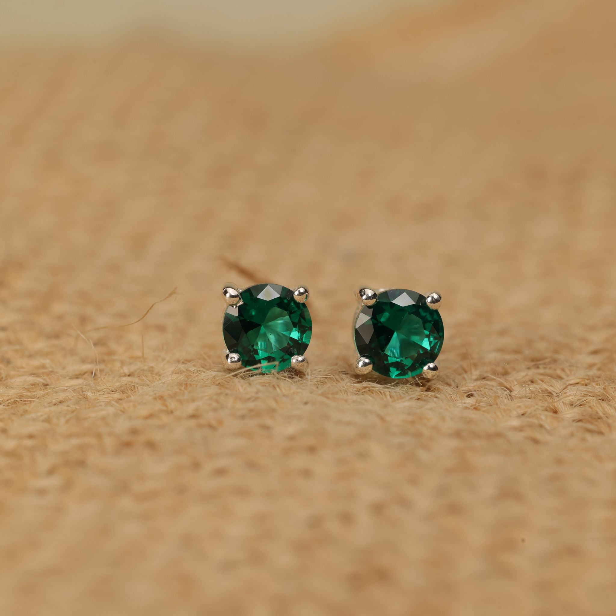 Birthstone CZ Silver Studs