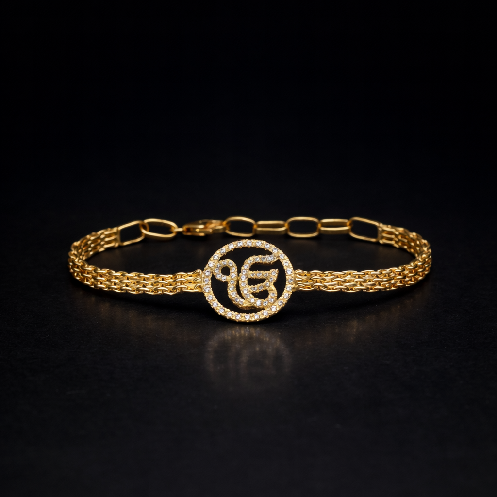 Unisex Om Silver Bracelet