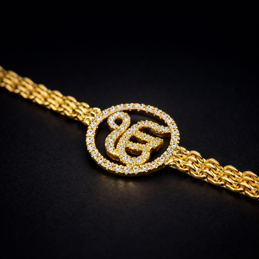 Unisex Om Silver Bracelet