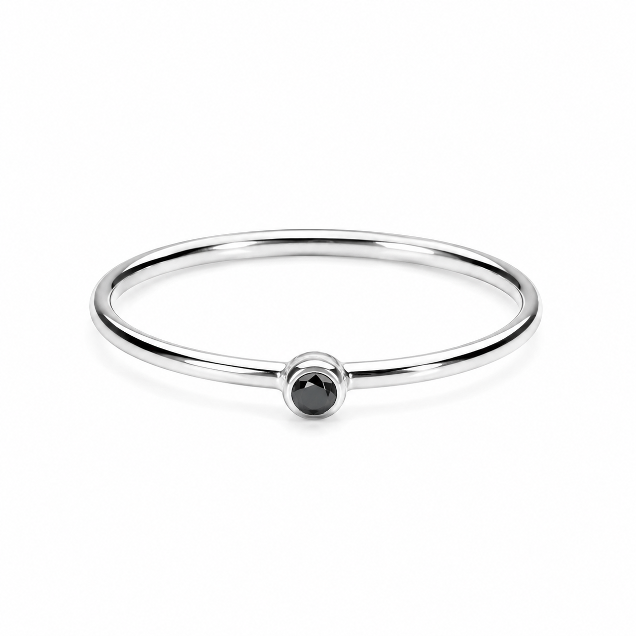 Dainty 925 sterling silver birthstone ring with 2mm CZ gemstone, minimalist stackable ring for everyday wear and personalized birth month jewelry
