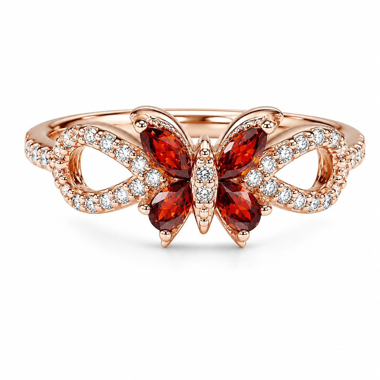 Butterfly CZ ring crafted in 925 sterling silver