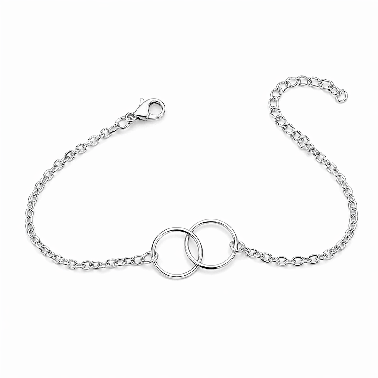 Interlocking Love Silver Bracelet