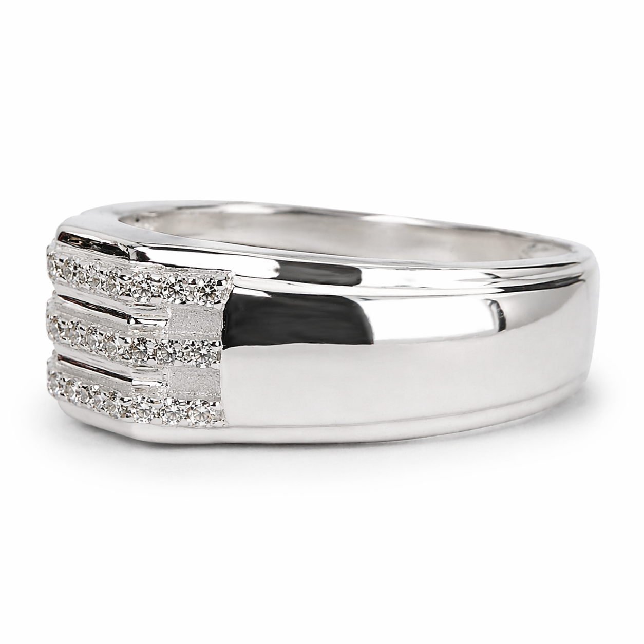 Silver CZ Layered Cluster Ring
