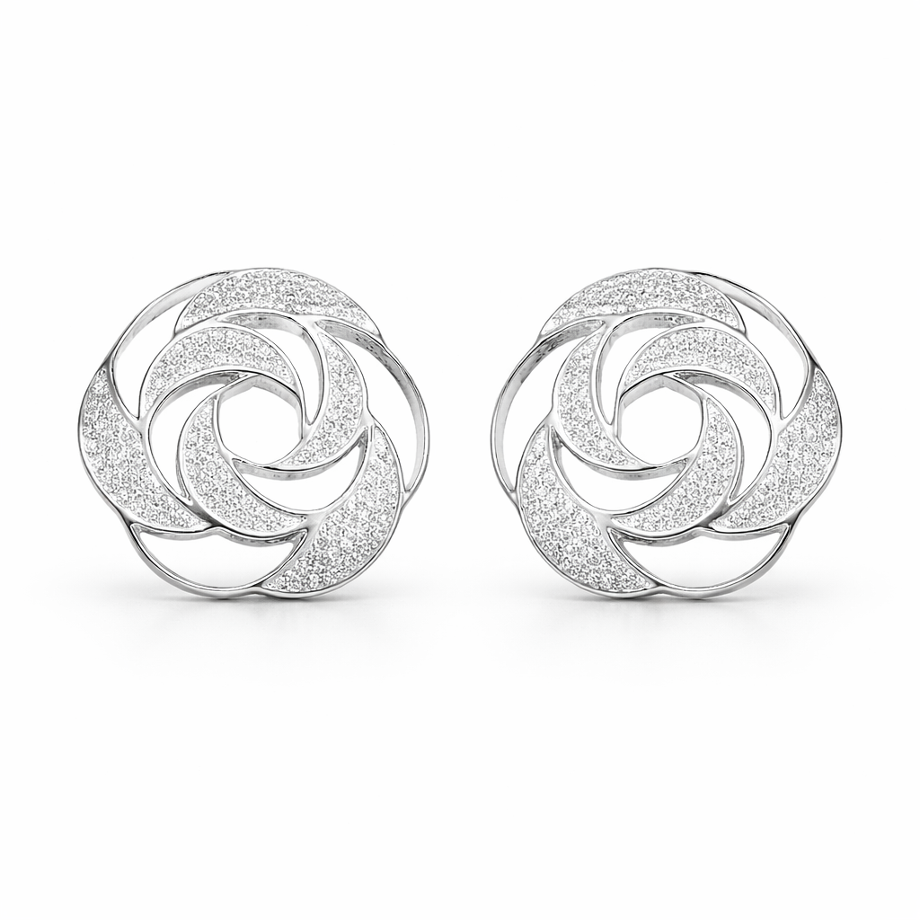 Rose Swirl Stud Earrings