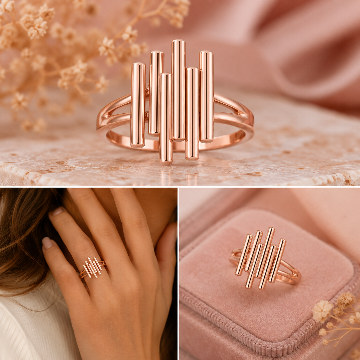 925 Silver Bar Statement Ring