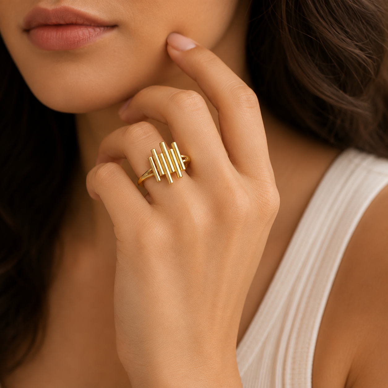 925 Silver Bar Statement Ring