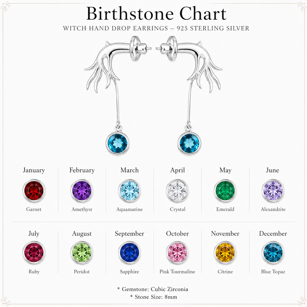 Witch Hand Silver Earrings