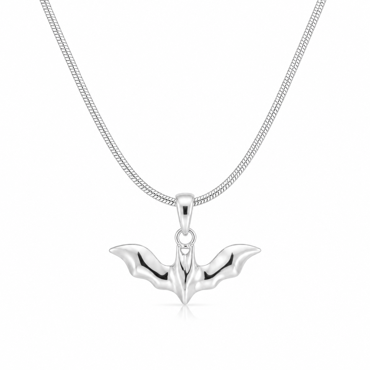 925 sterling silver Batman-inspired enamel pendant with polished finish featuring an iconic superhero bat design. Chain not included