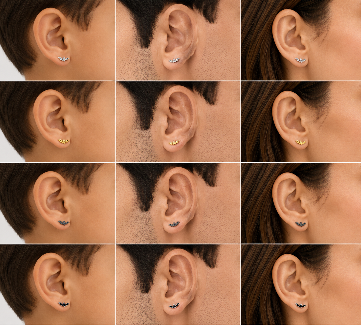 Silver Batman Studs