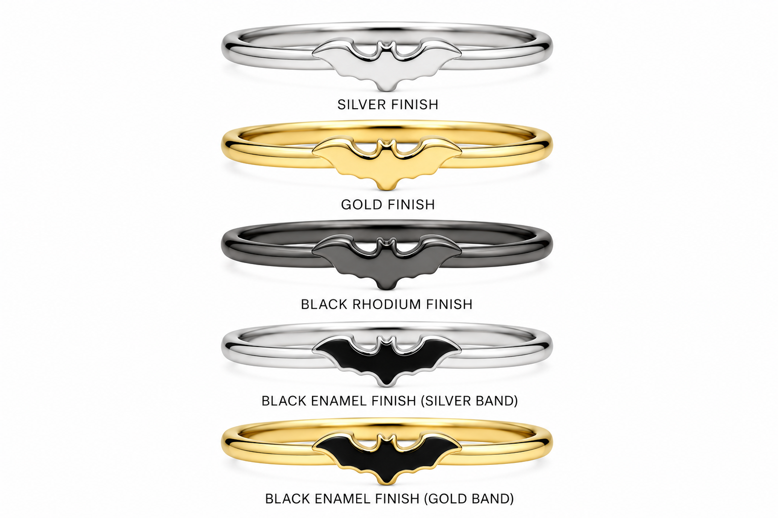 Batman minimalist ring crafted in 925 sterling silver