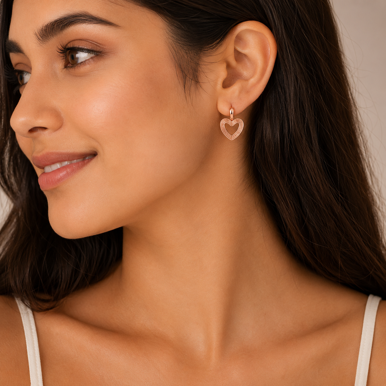 Textured Heart Stud Earrings