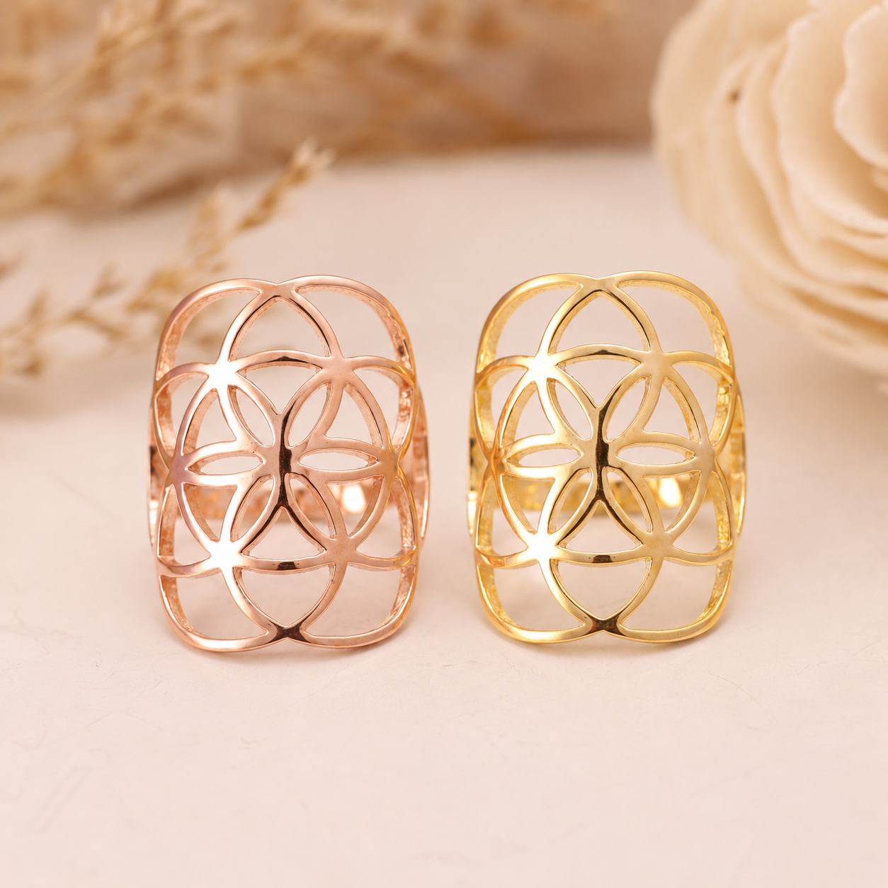 Flower of Life Silver Ring