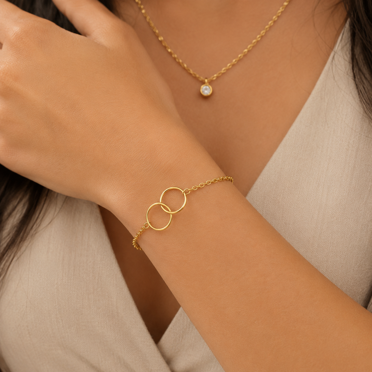 Interlocking Love Silver Bracelet