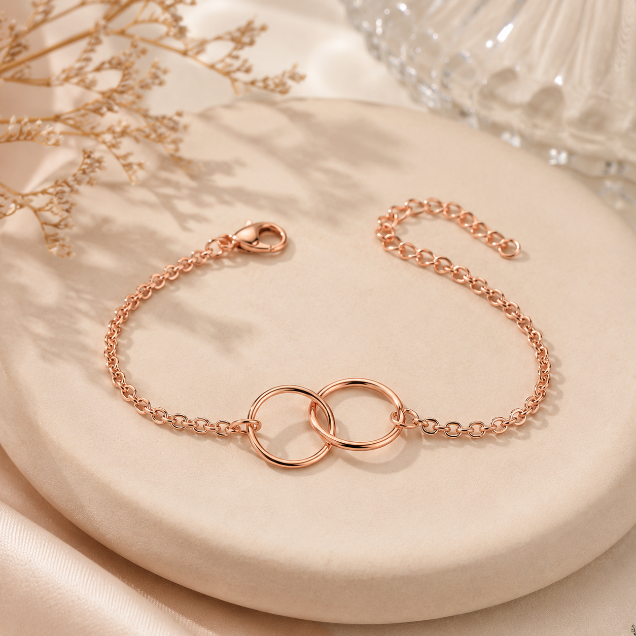 Interlocking Love Silver Bracelet