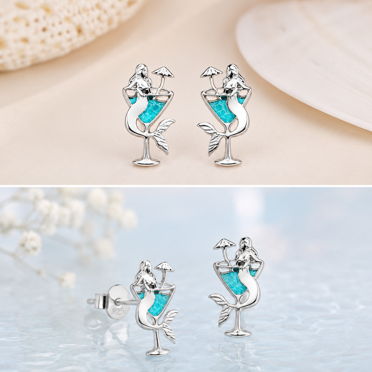 Mermaid Cocktail Studs