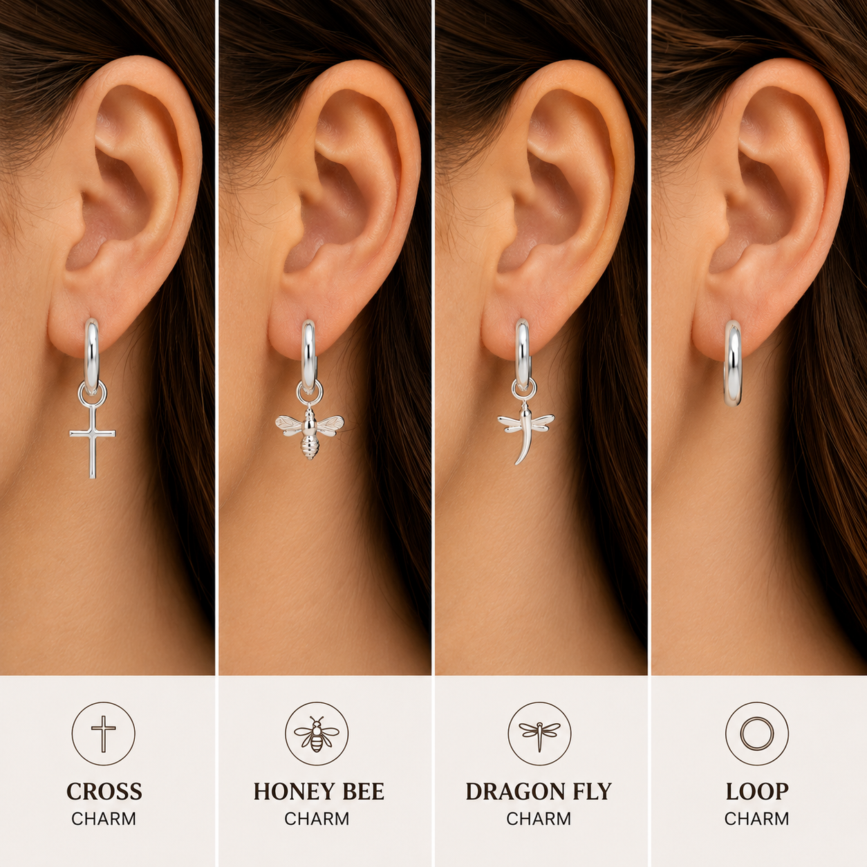 Changeable Charm Hoop Earring