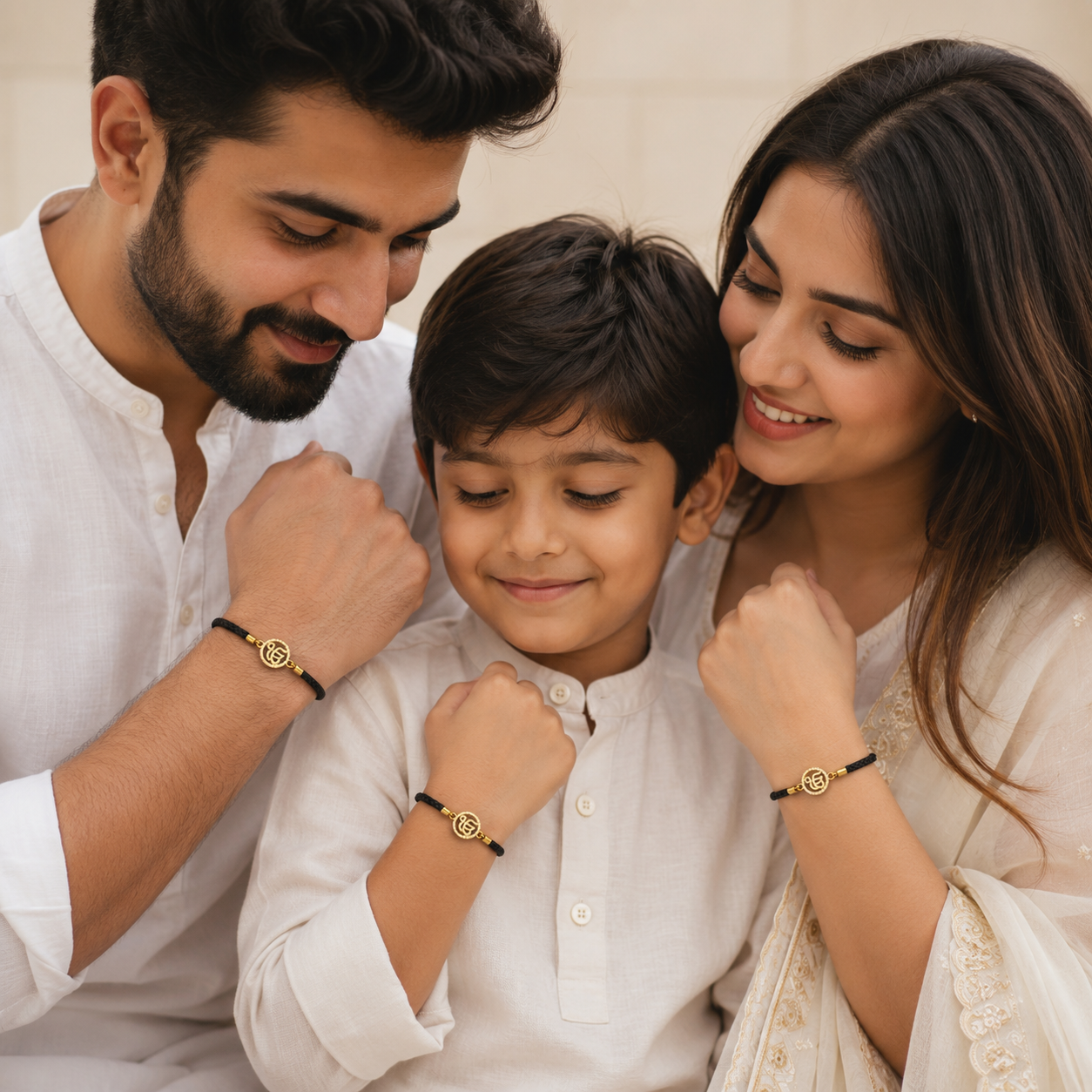Unisex Ik Onkar Black Cord Bracelet
