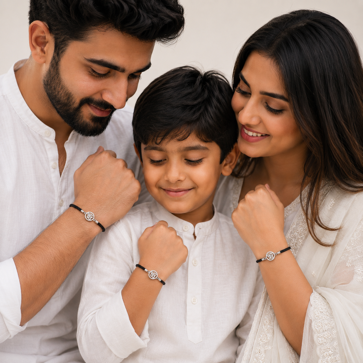Unisex Ik Onkar Black Cord Bracelet