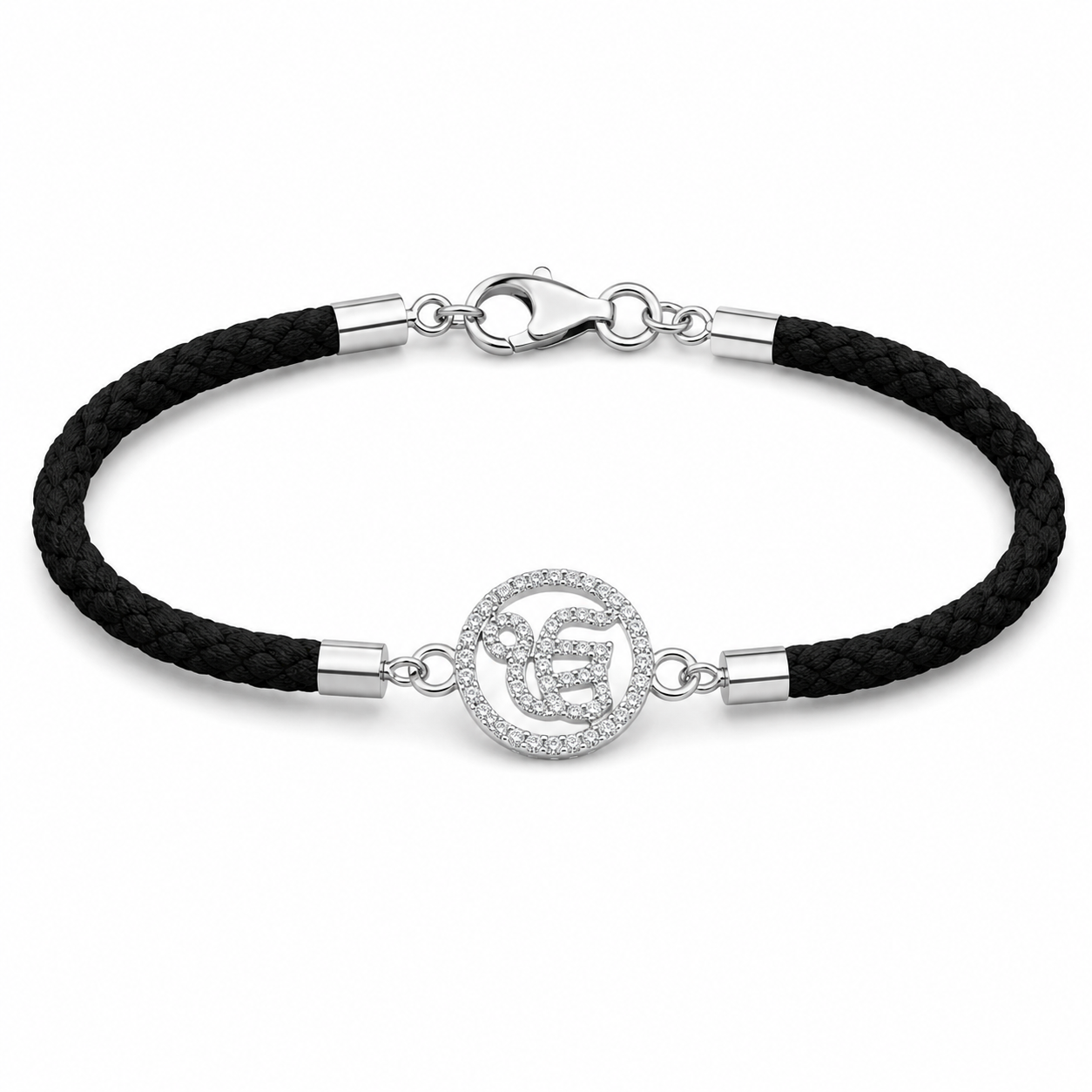 Unisex Ik Onkar Black Cord Bracelet