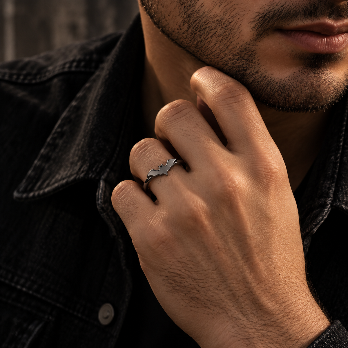 Batman minimalist ring crafted in 925 sterling silver