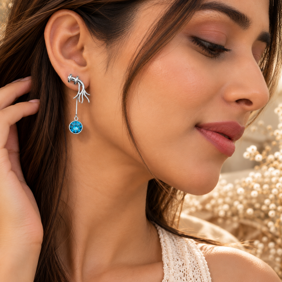 Witchy Hand Earrings with a mystical design and your choice of personalized birthstone for a unique, meaningful touch.
