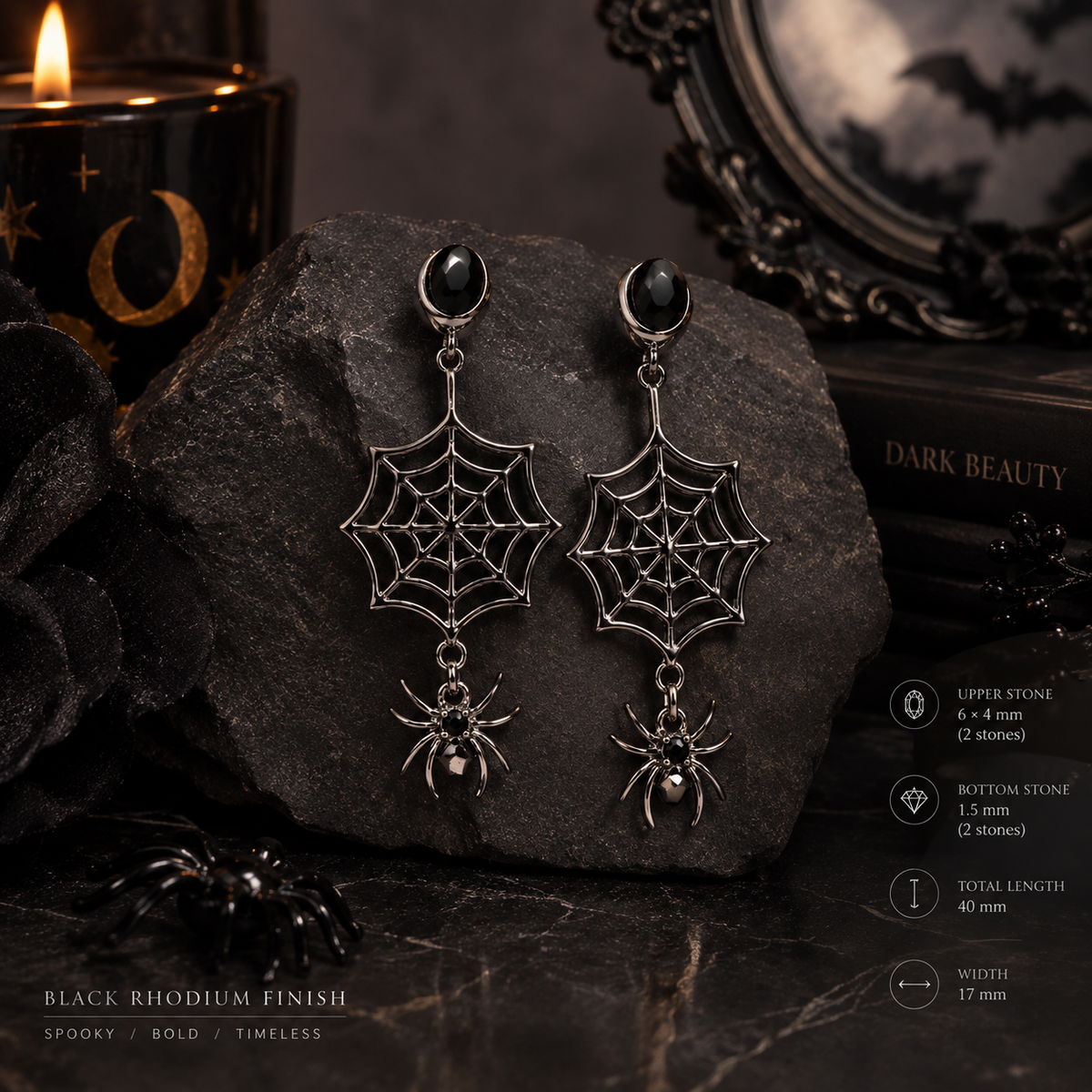 Spider Web Dangle Drop Earrings