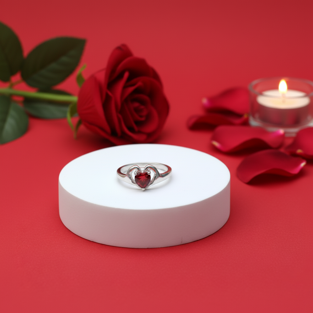 Love yourself garnet ring