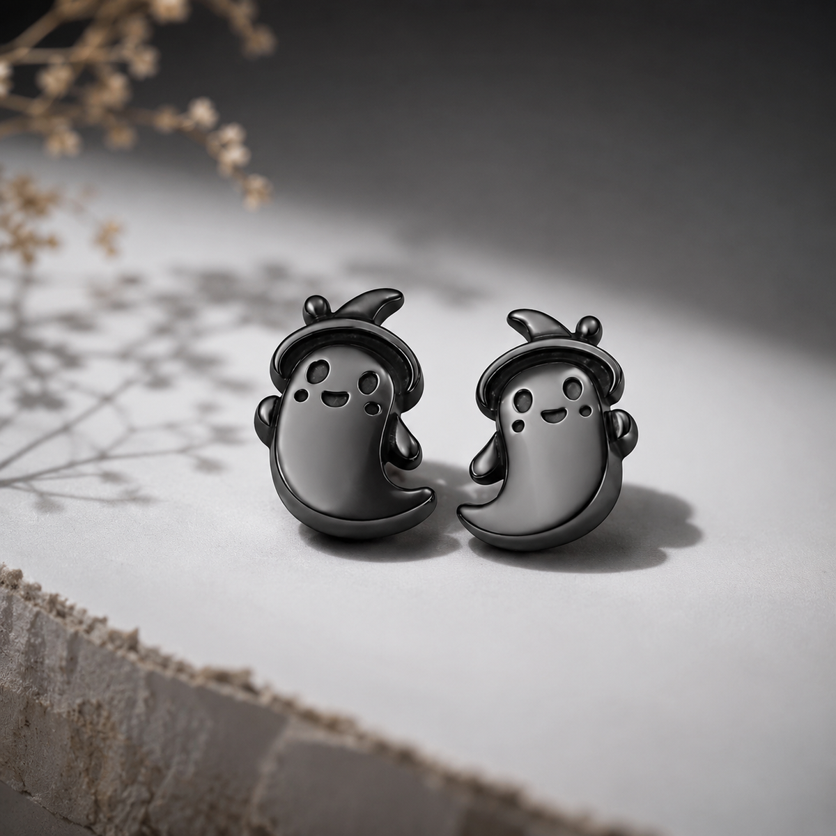Cute enamel ghost stud earrings perfect for halloween gifts for kids