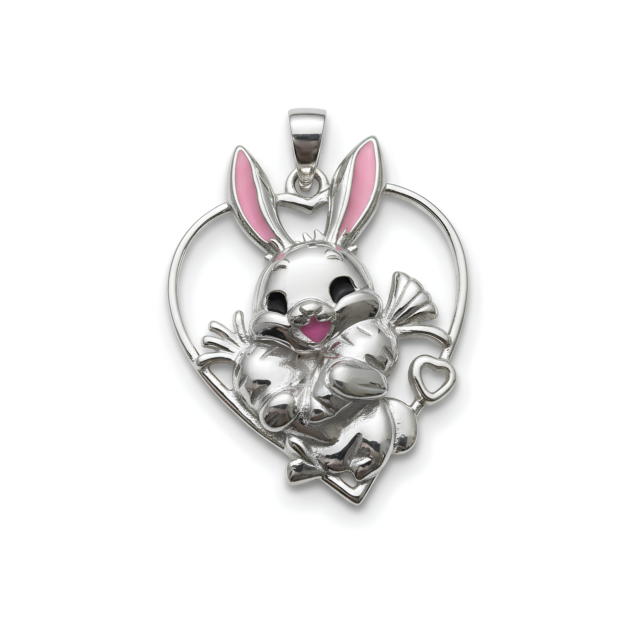 Bunny Rabbit Heart Pendant