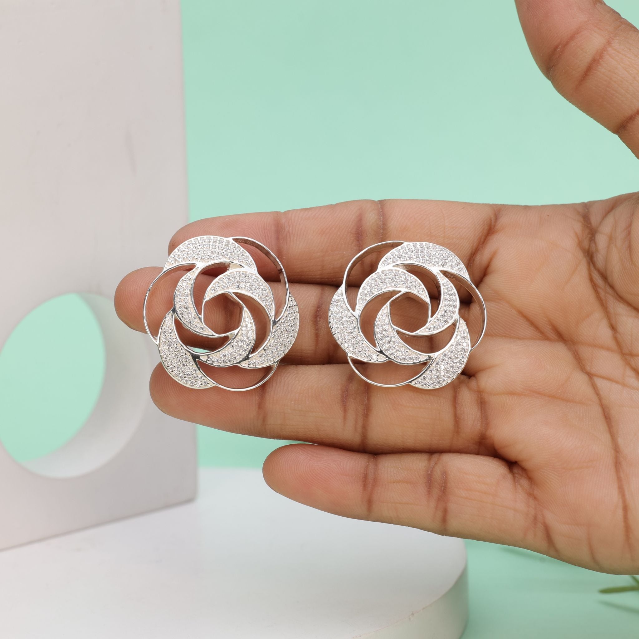 Rose Swirl Stud Earrings