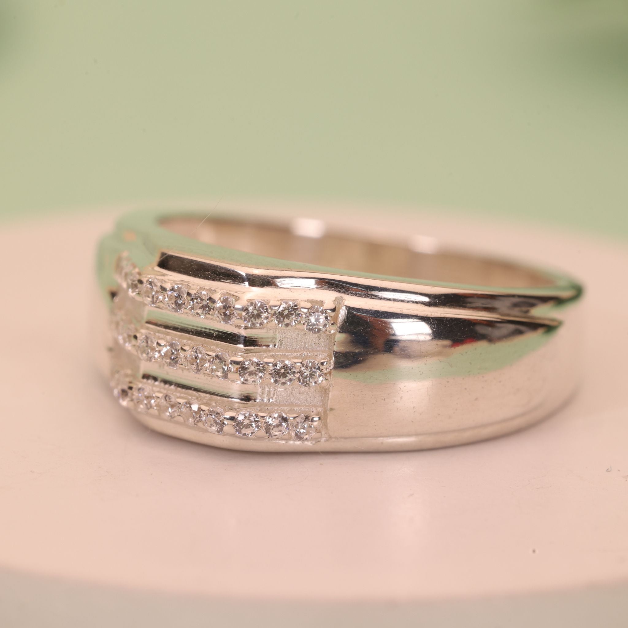 Silver CZ Layered Cluster Ring