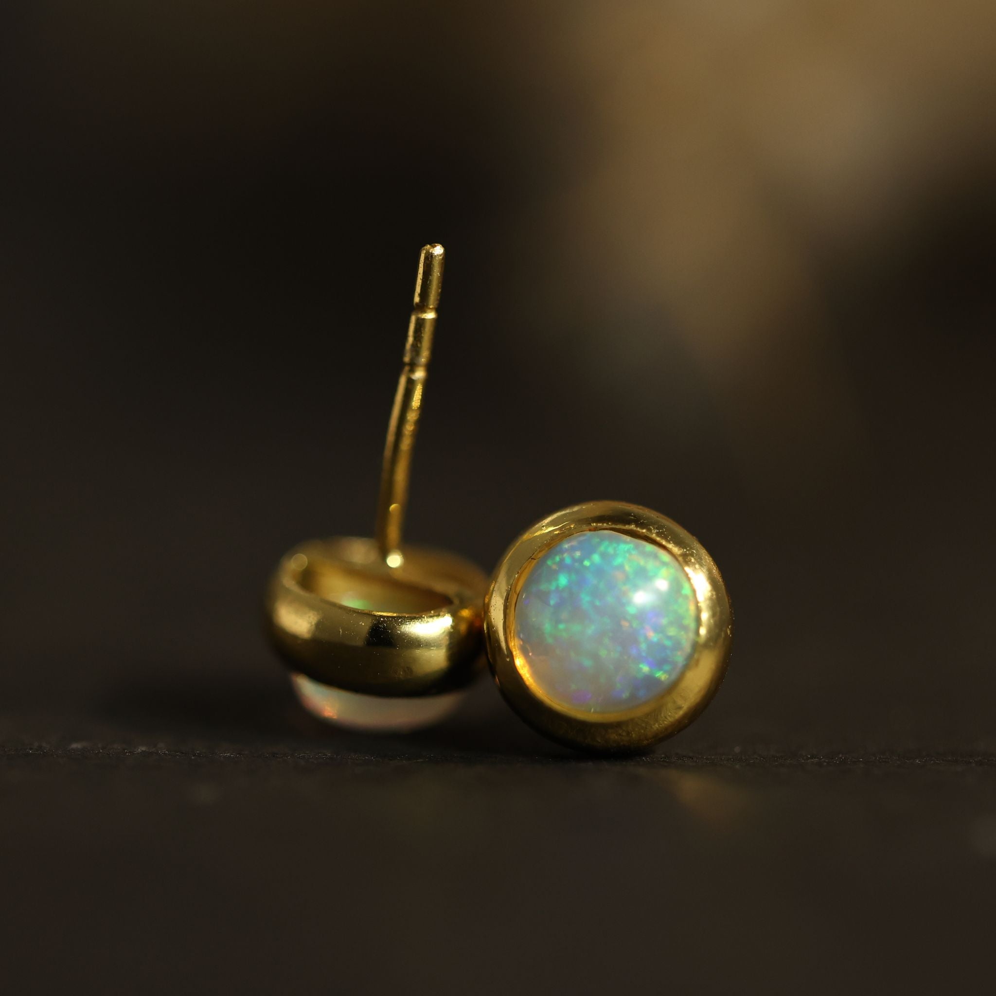 Natural Fire Opal Studs