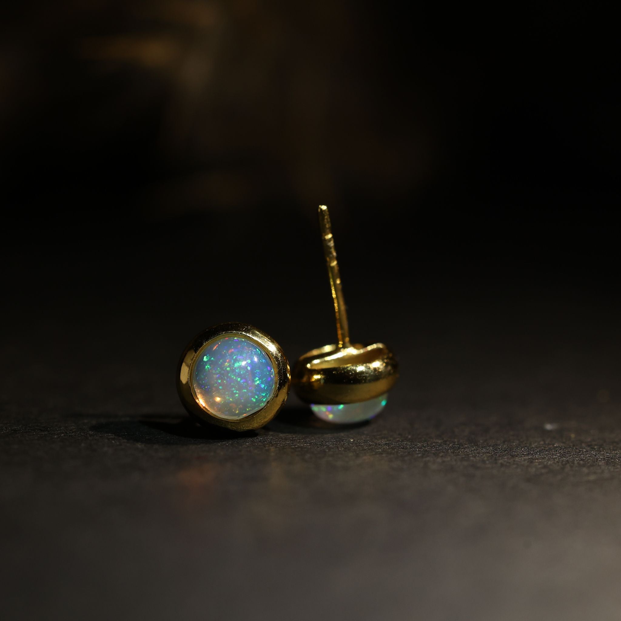 Natural Fire Opal Studs