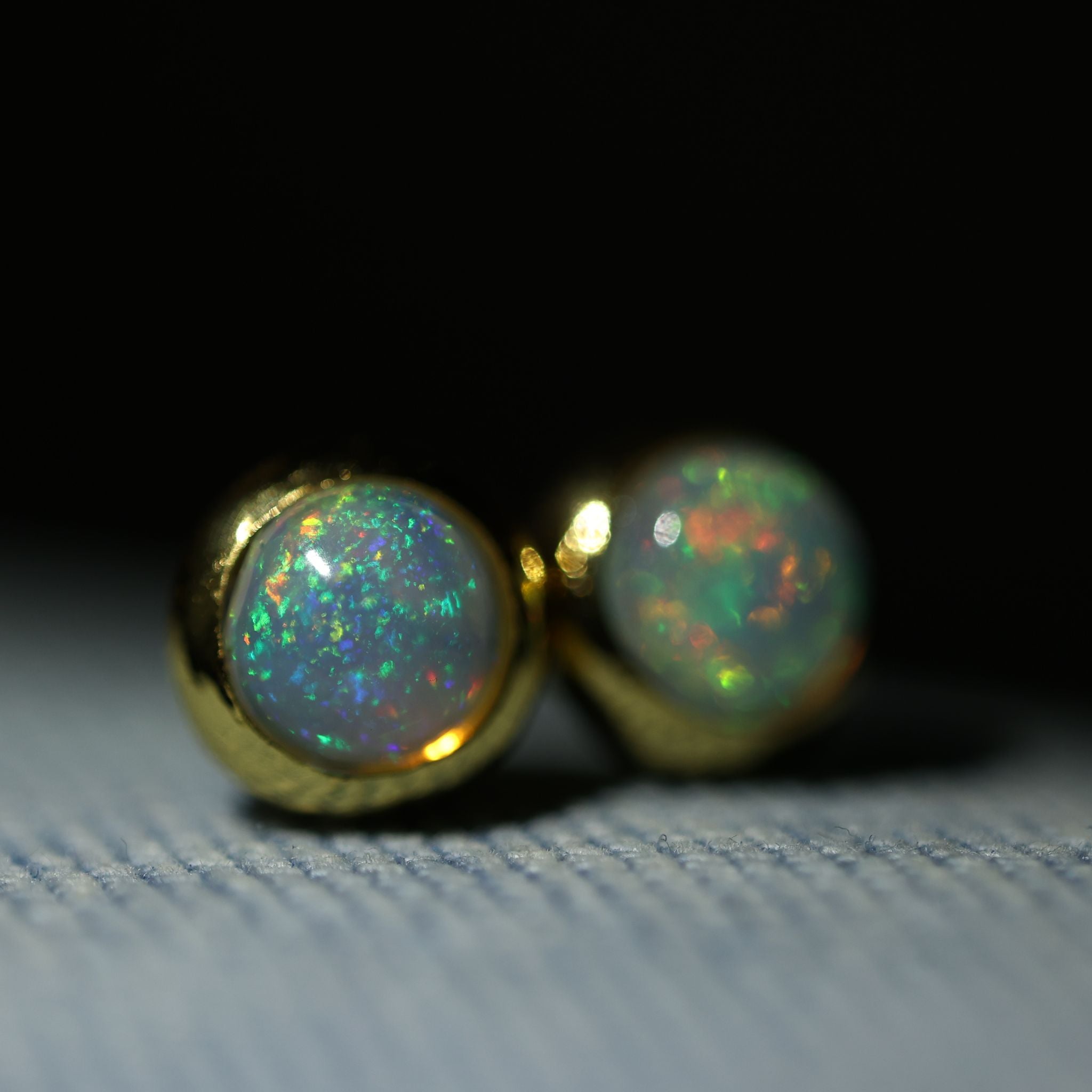 Natural Fire Opal Studs