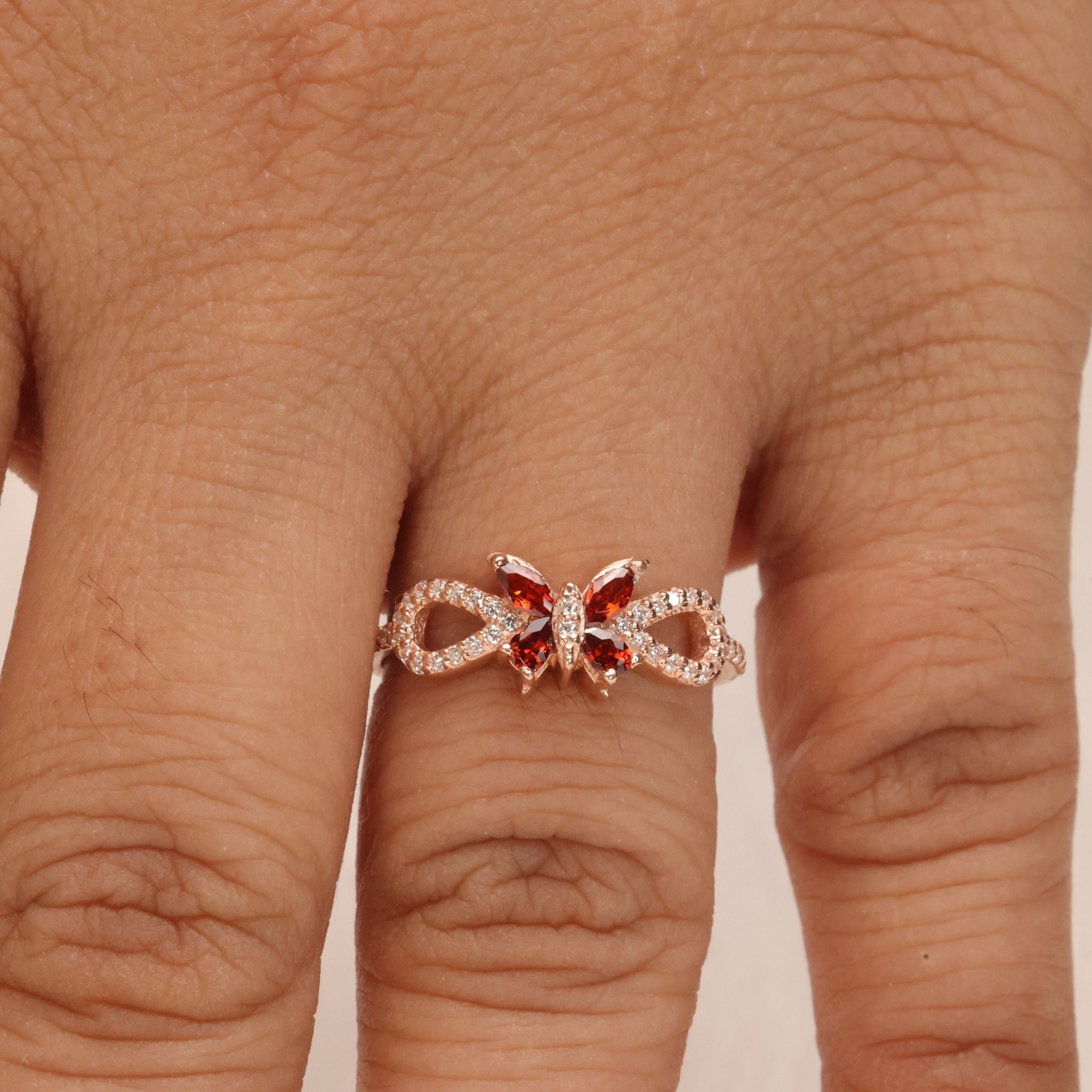 Butterfly CZ Sterling Silver Ring