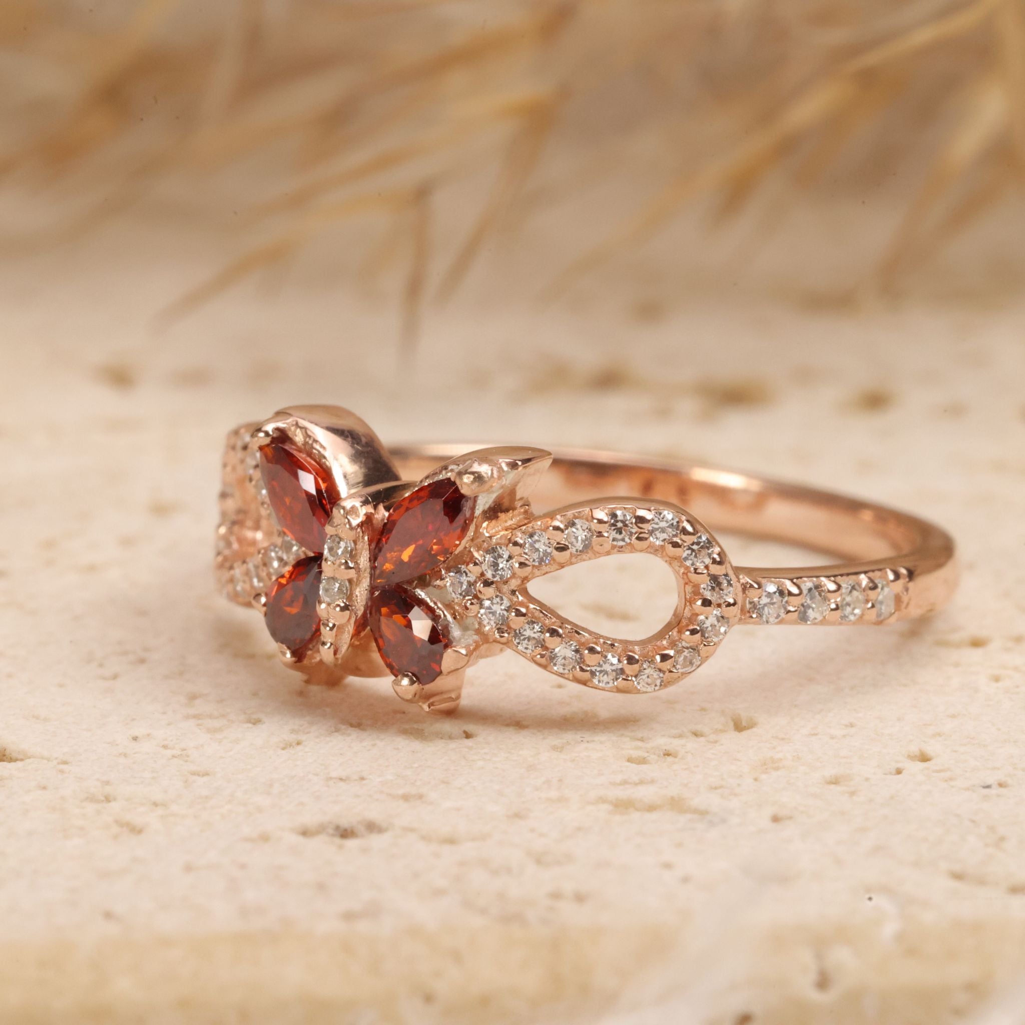 Butterfly CZ Sterling Silver Ring
