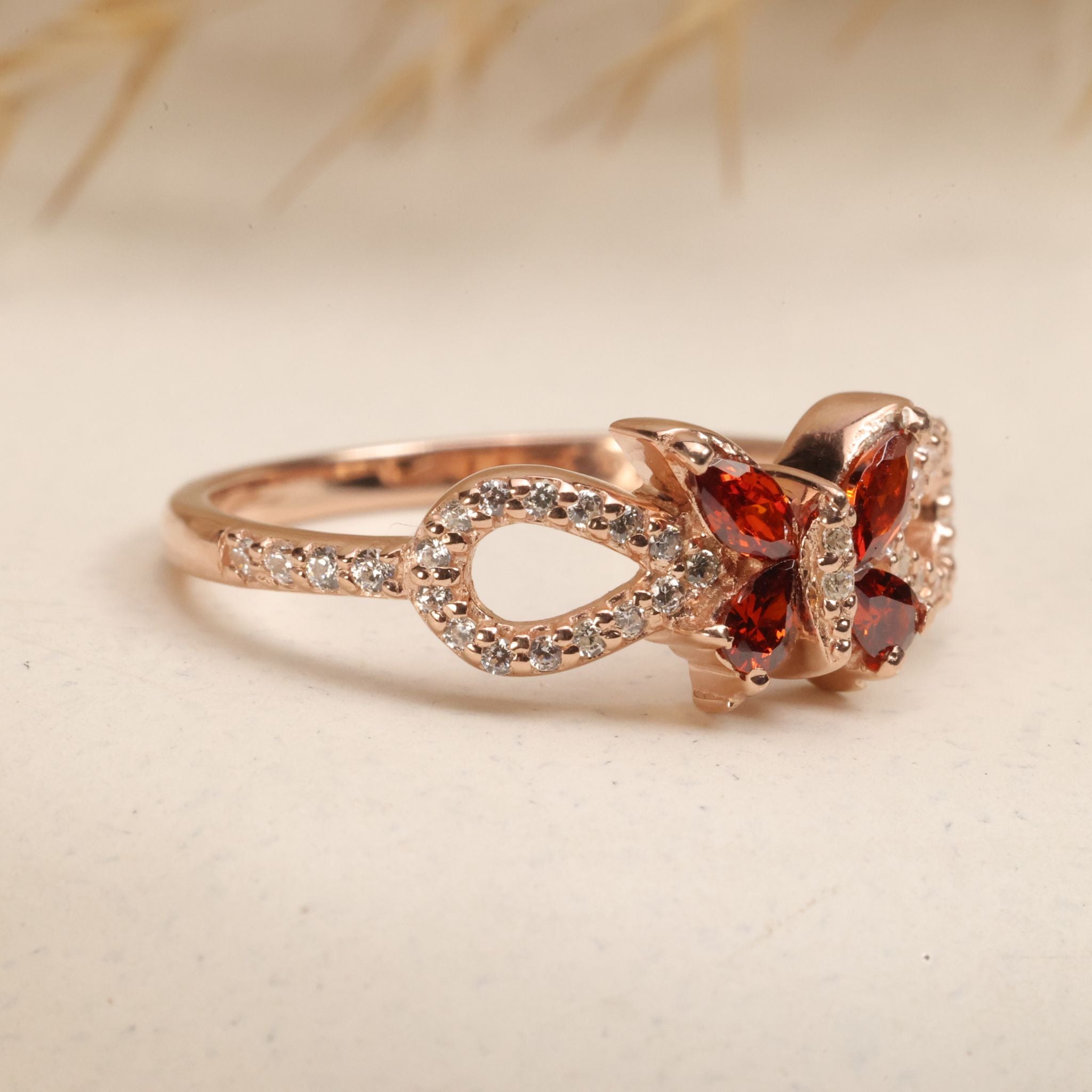Butterfly CZ Sterling Silver Ring