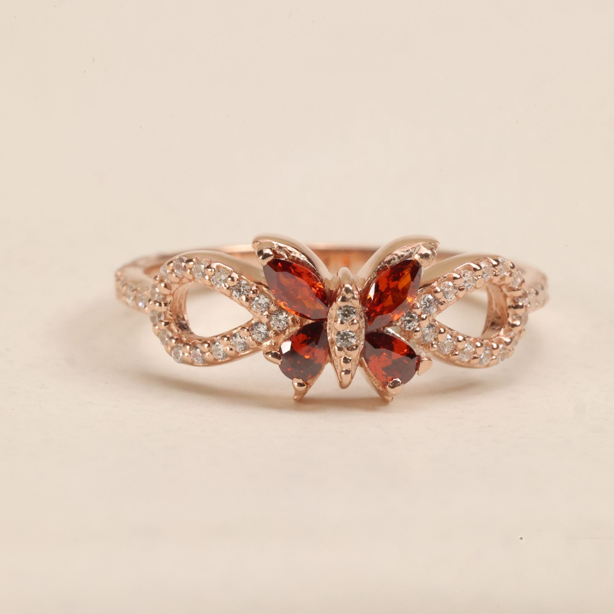 Butterfly CZ Sterling Silver Ring