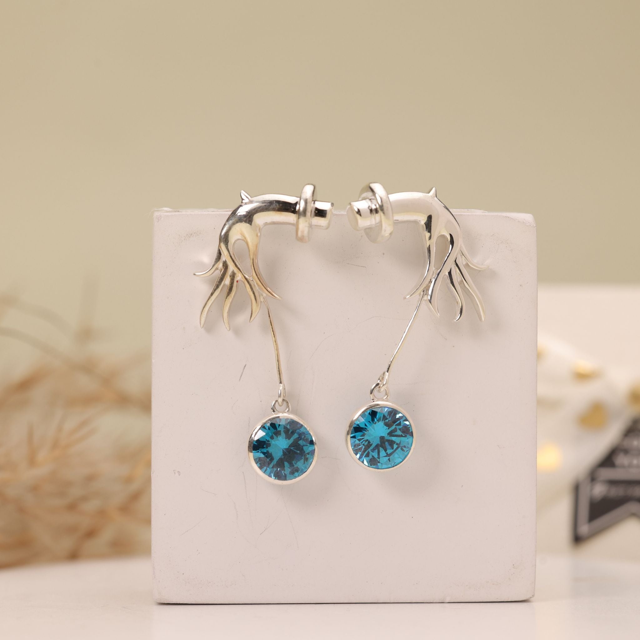 Witch Hand Silver Earrings